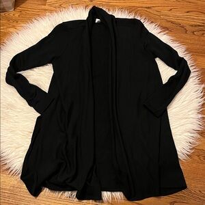 Peloton Black Embroidered Draped Cardigan Sweater Size Medium